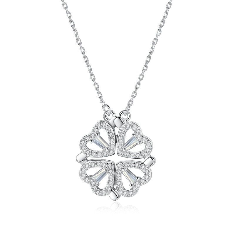 Kleeblatt-Halskette aus 925er Sterlingsilber