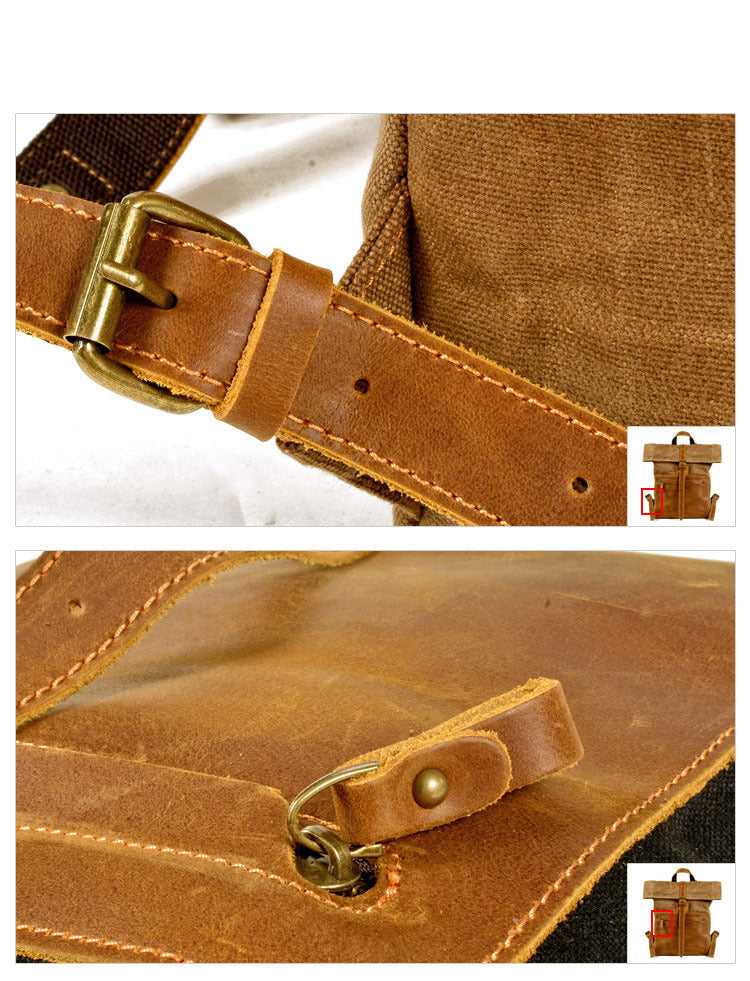 Retro-Canvas-Rucksack für Männer – schwarz – Bild 9 | LuxeStyle
