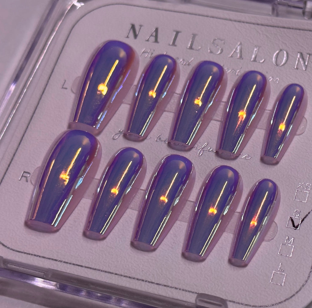 Holographic Cat Eye Press-on Nails – Ansicht 3