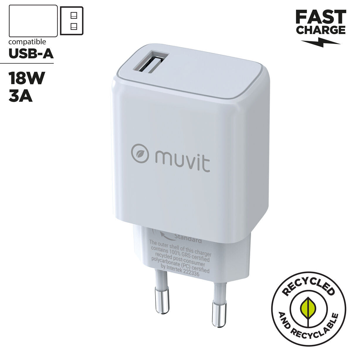 Wandladegerät Muvit MCACC0002 15 W Weiß