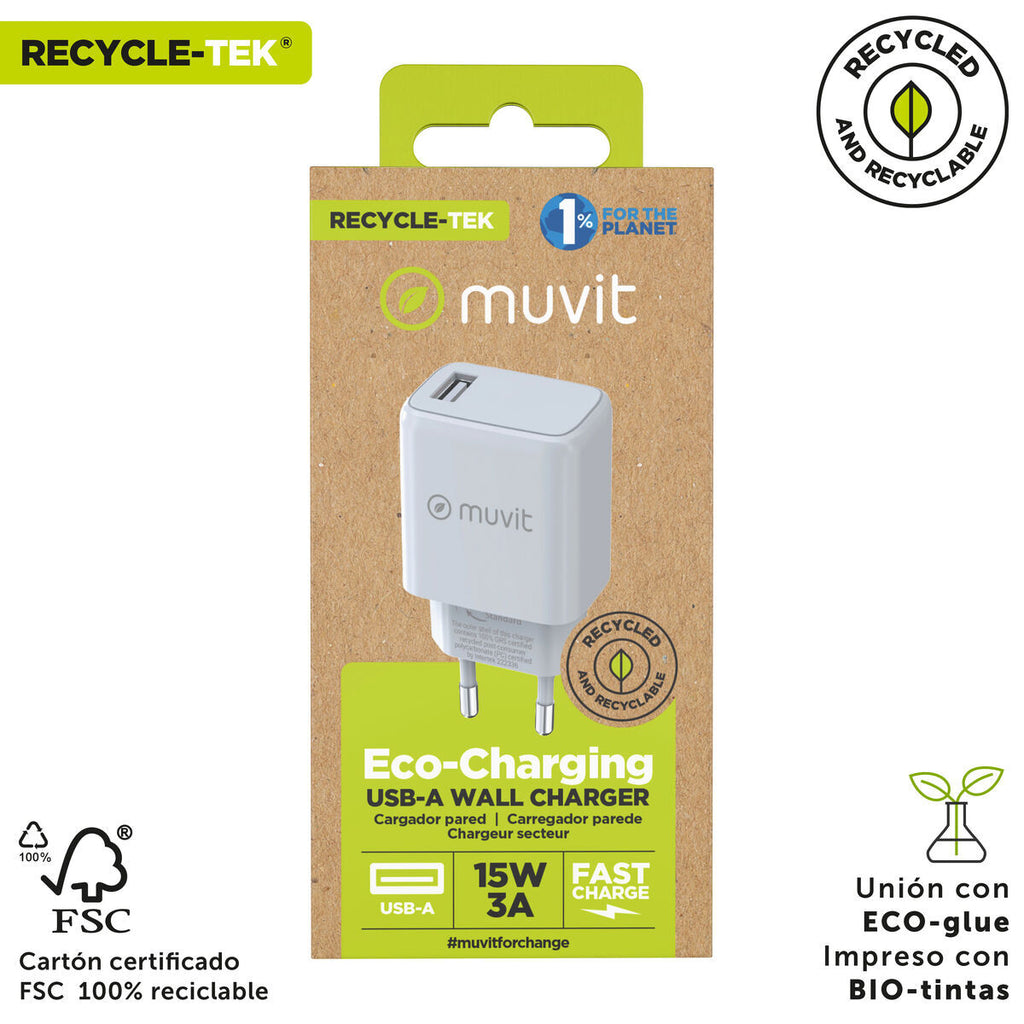 Wandladegerät Muvit MCACC0002 15 W Weiß