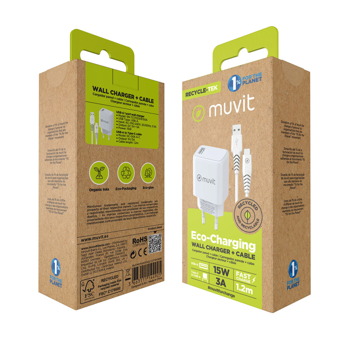 Wandladegerät Muvit Weiß 12 W