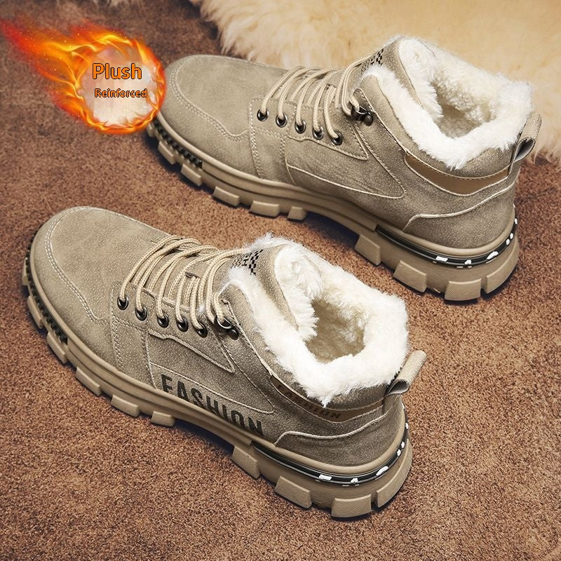Warme Herren-Schuhe mit Kunstfell-Fütterung