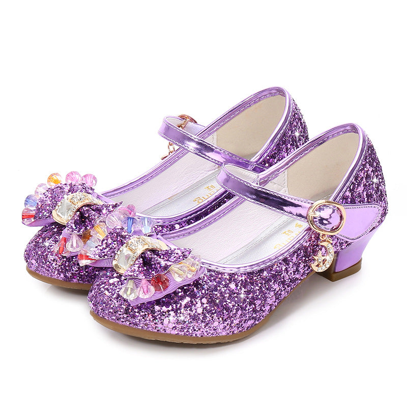 Mädchen Prinzessin Leder Schuhe mit Kristall & Schleife – Bild 12 | LuxeStyle