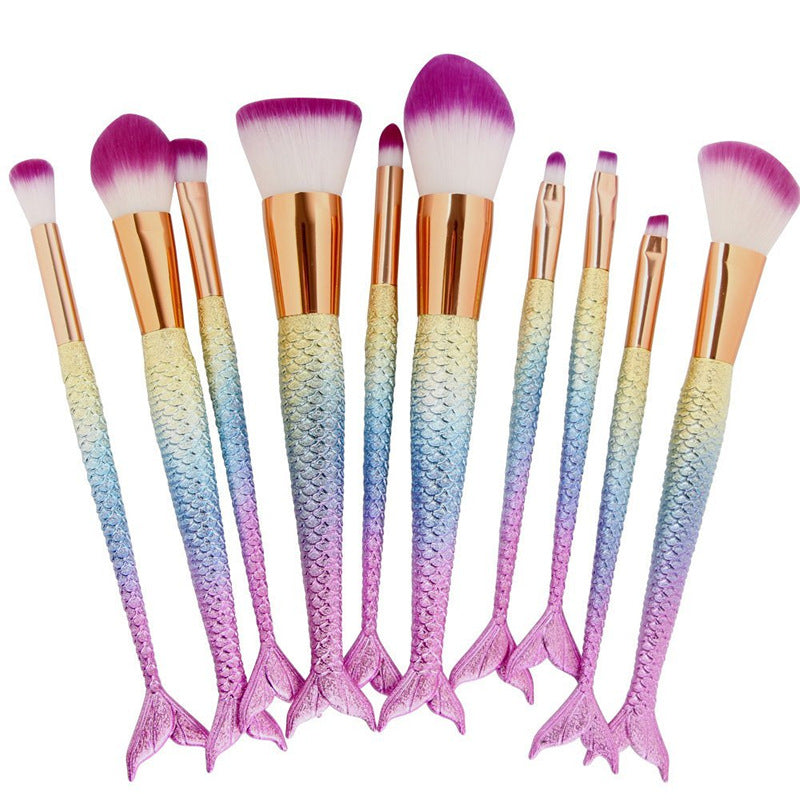 Makeup Pinsel-Set im Fischschwanz-Design
