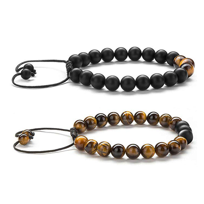 Tiger Eye Partnerarmbänder aus mattem Achat