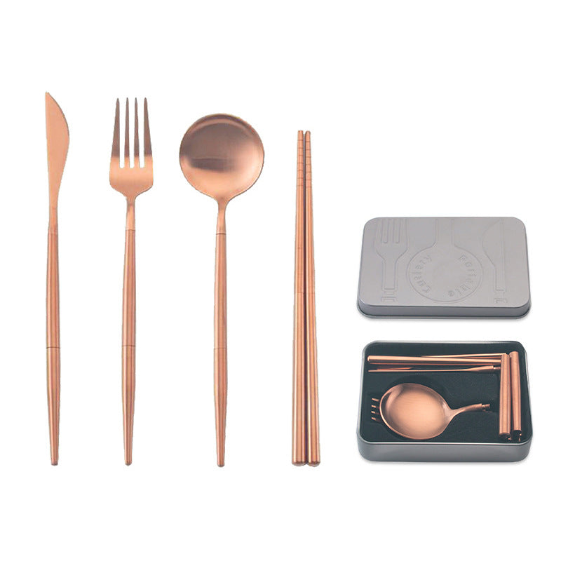 Tragbares Besteck-Set aus Edelstahl – Bild 2 | LuxeStyle
