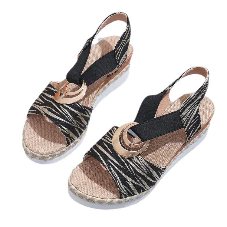 Keilabsatz-Sandalen mit Hanfseil & Metallschnalle – Bild 11 | LuxeStyle