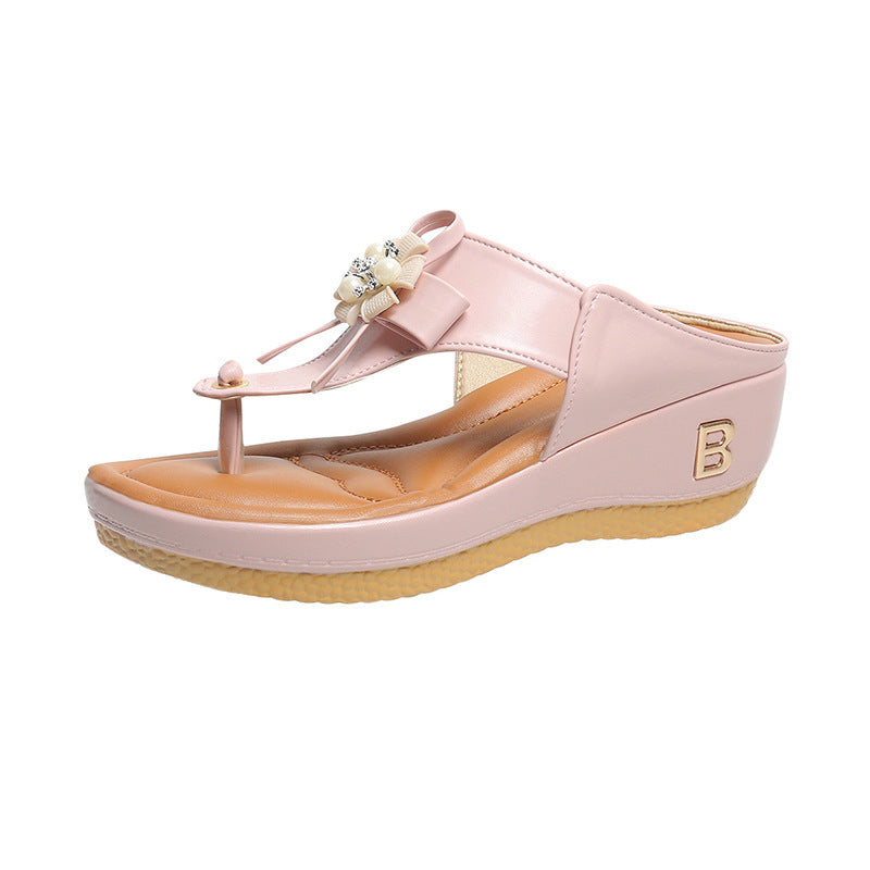 Damen Keilsandalen mit Blumenmuster – Bild 2 | LuxeStyle