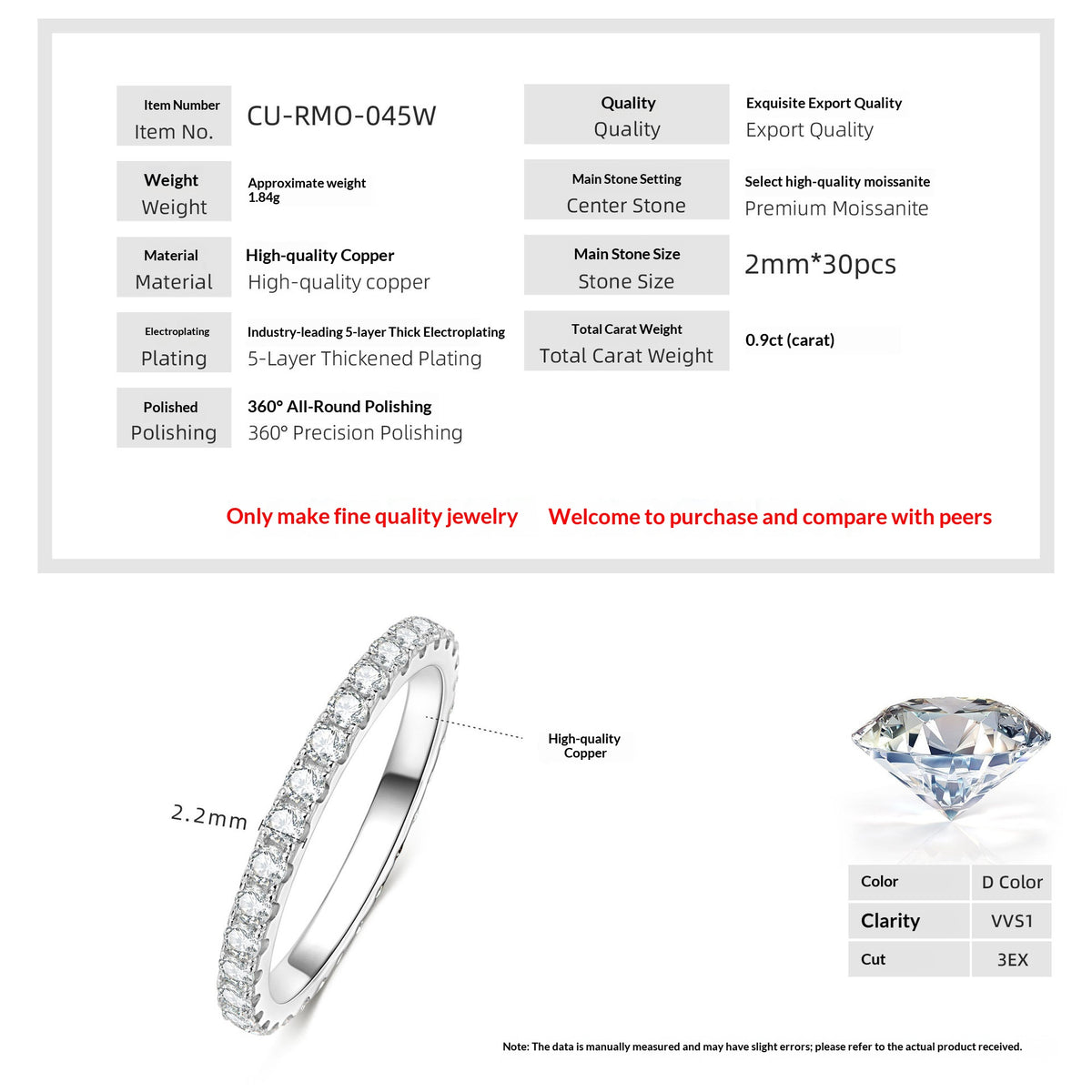 Vergoldeter Moissanit-Ring – Bild 7 | LuxeStyle