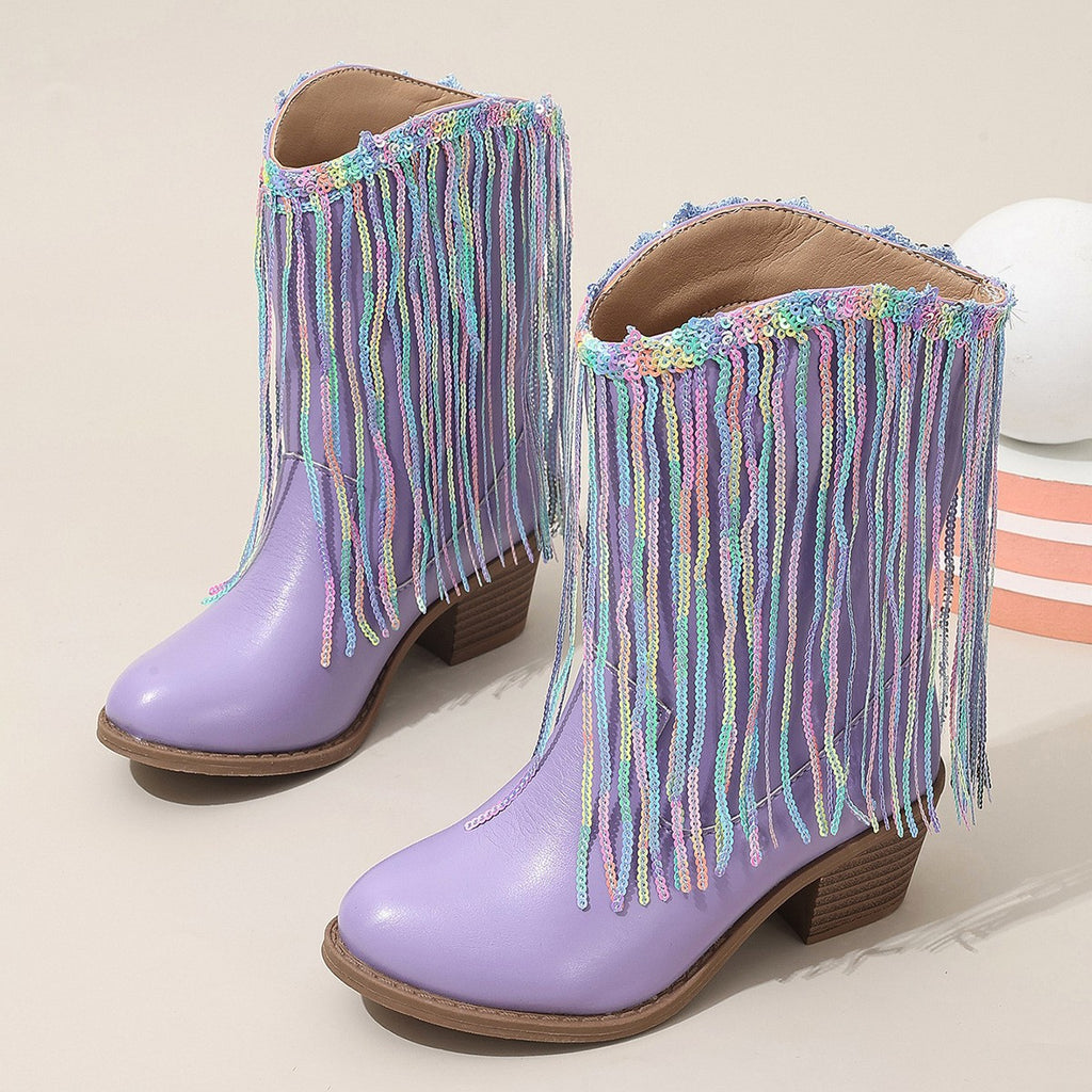 Western Ankle Boots mit Fransen