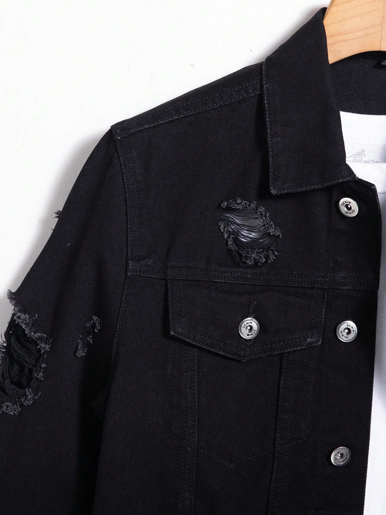 Lockere Jeansjacke im Korea-Stil für Herren – Ansicht 8