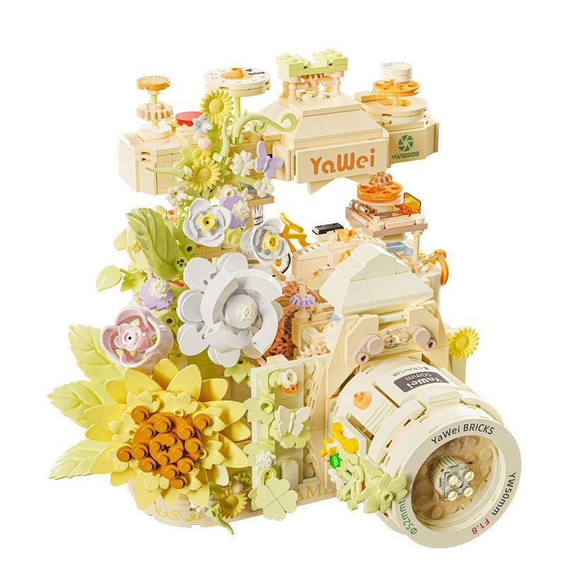 Kamera Bausteine mit Ewiger Blume Deko