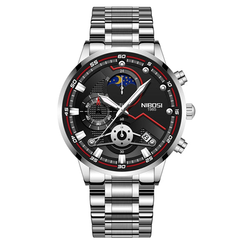 Herren-Quarzuhr mit Chronograph und Mondphase – Bild 14 | LuxeStyle