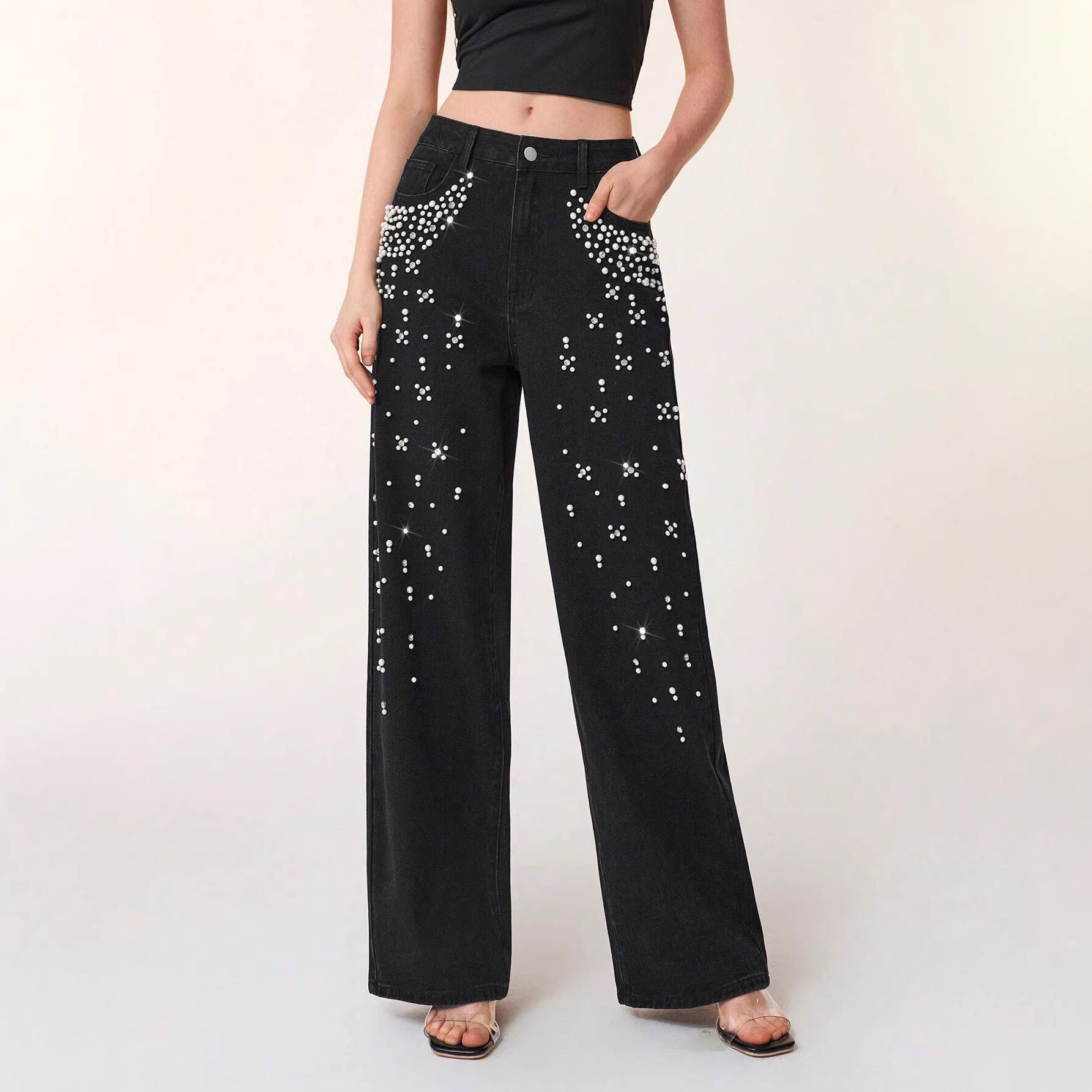 Casual Jeans mit geraden Beinen und schlankmachender Passform