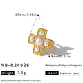 Retro-Ohrringe & Ring aus Edelstahl