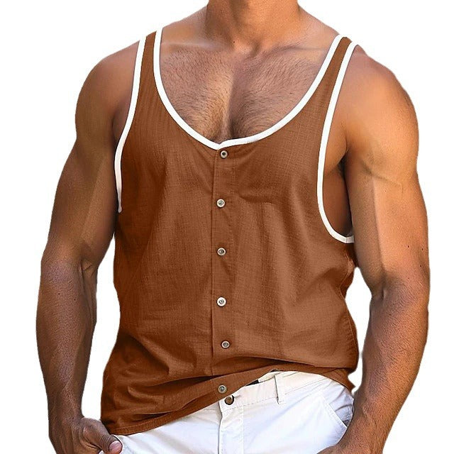Herren Tank-Top Court Color-Block