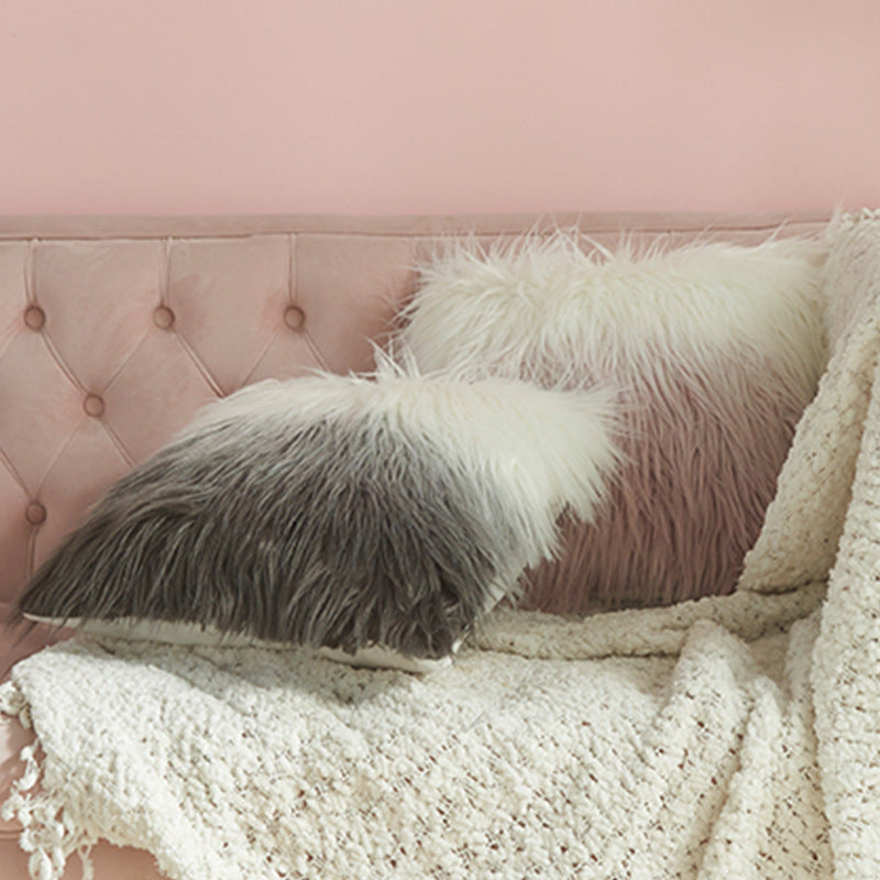 Wollkissen in Grau und Rosa – Bild 3 | LuxeStyle