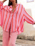 Gestreifte Strickjacke mit Knopfleiste – Bild 10 | LuxeStyle