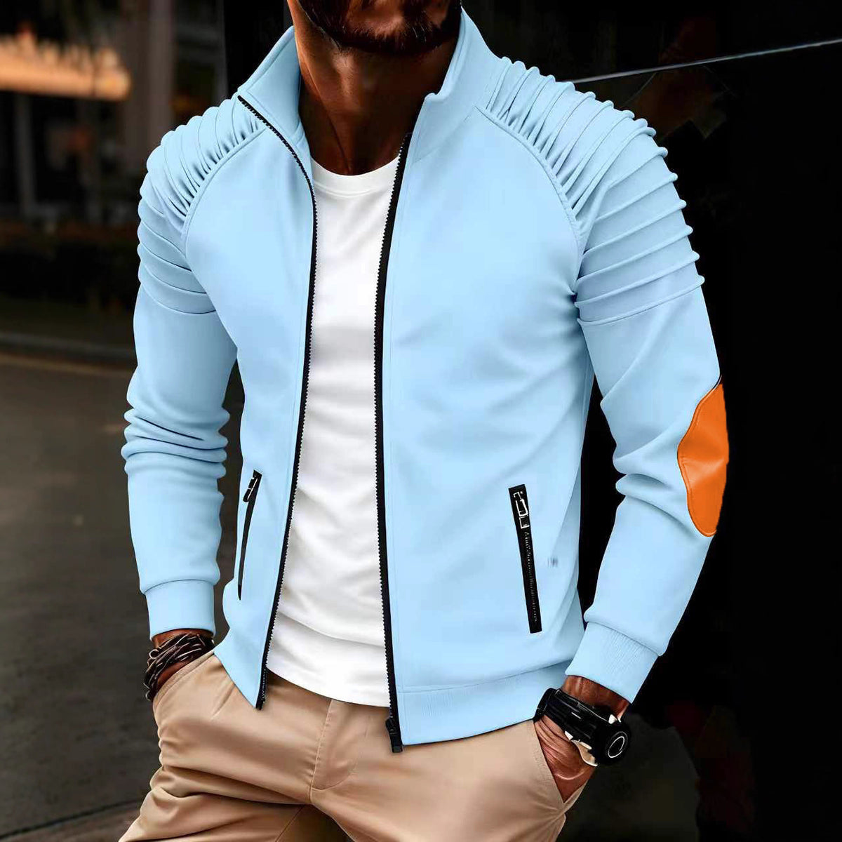 Winddichte Herren Freizeitjacke mit Stehkragen – Bild 6 | LuxeStyle
