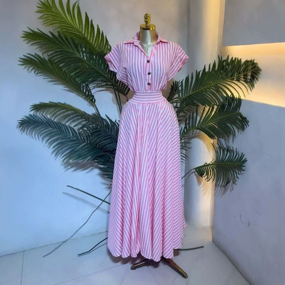 Gestreiftes Hemdkleid mit definierter Taille