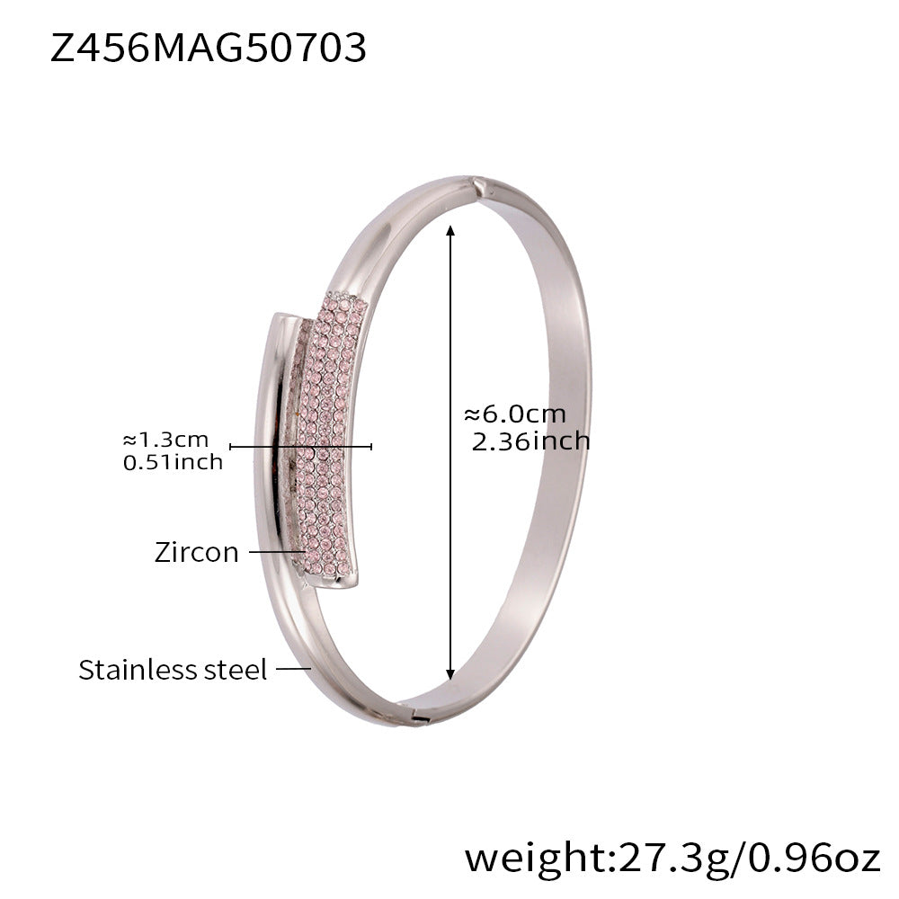 Armreif mit geometrischen Zirkonia-Akzenten – Bild 6 | LuxeStyle