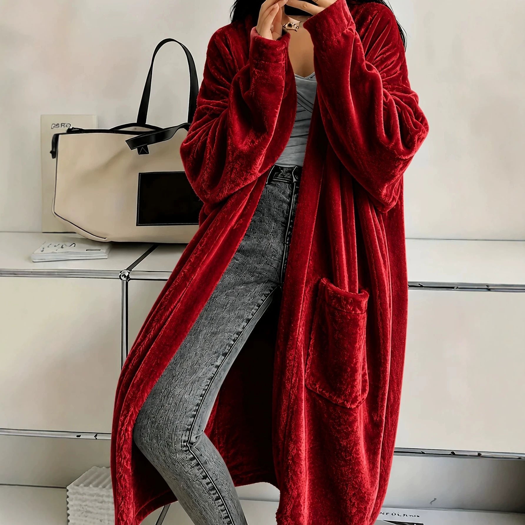 Langer Damen-Mantel im Casual-Look