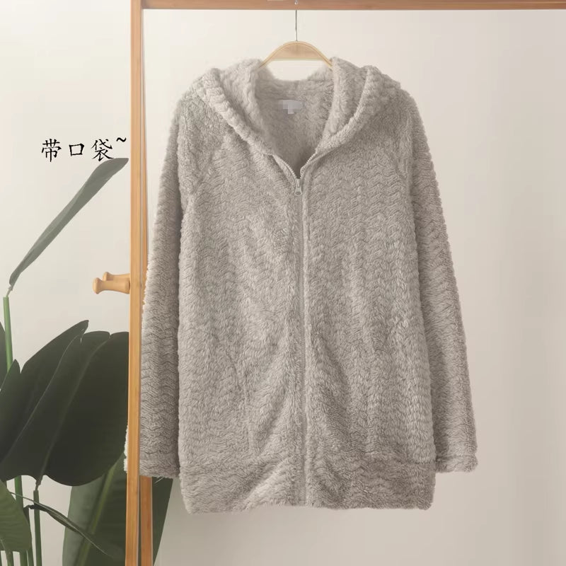 Gefütterter Coral Fleece Loungewear-Hoodie