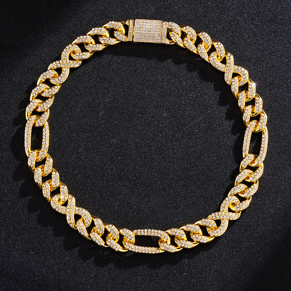 Kubanische Gliederkette mit Strass, 45 cm – Bild 7 | LuxeStyle