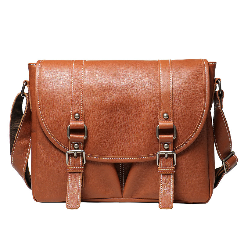 Schultertasche aus Vollnarbenleder