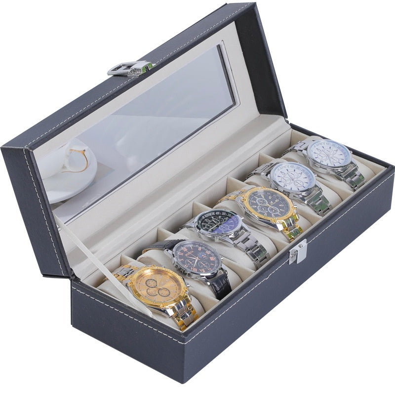 Uhrenbox aus Leder mit Sichtfenster – Bild 2 | LuxeStyle