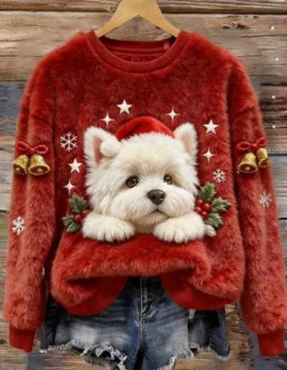 Hoodie mit Tiermotiven und Rundhalsausschnitt