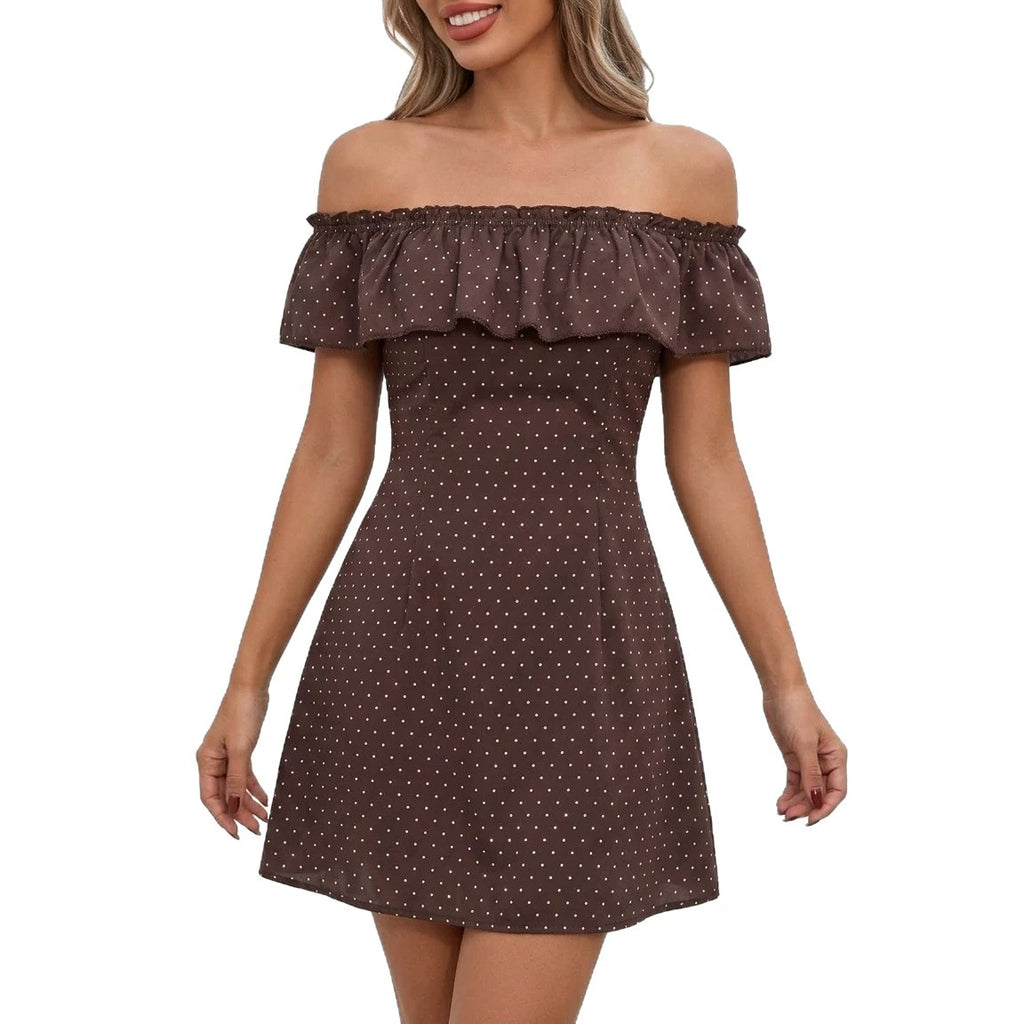 Polka-Dot Off-Shoulder Minikleid – Bild 5 | LuxeStyle