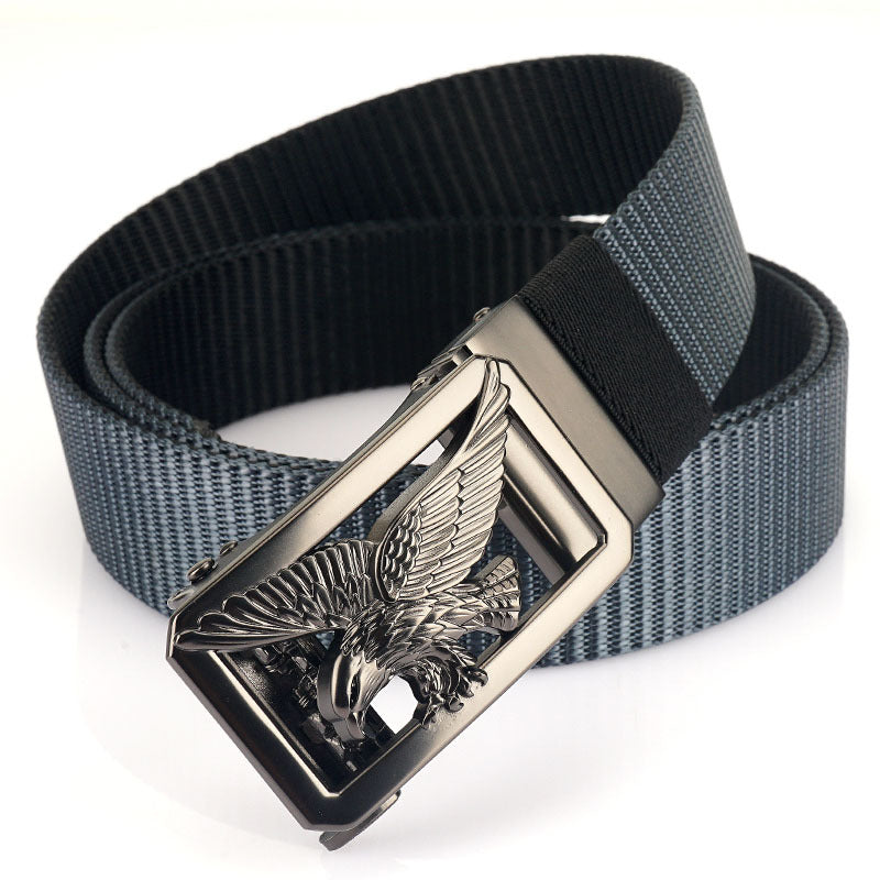 Zweifarbiger Nylon-Gürtel mit Automatikschliesse