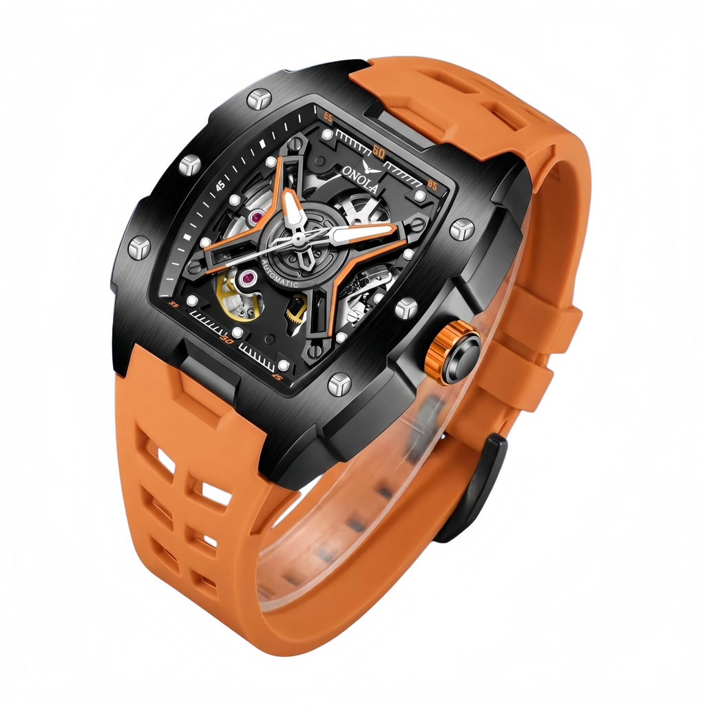 Automatische Herrenuhr mit Silikonarmband