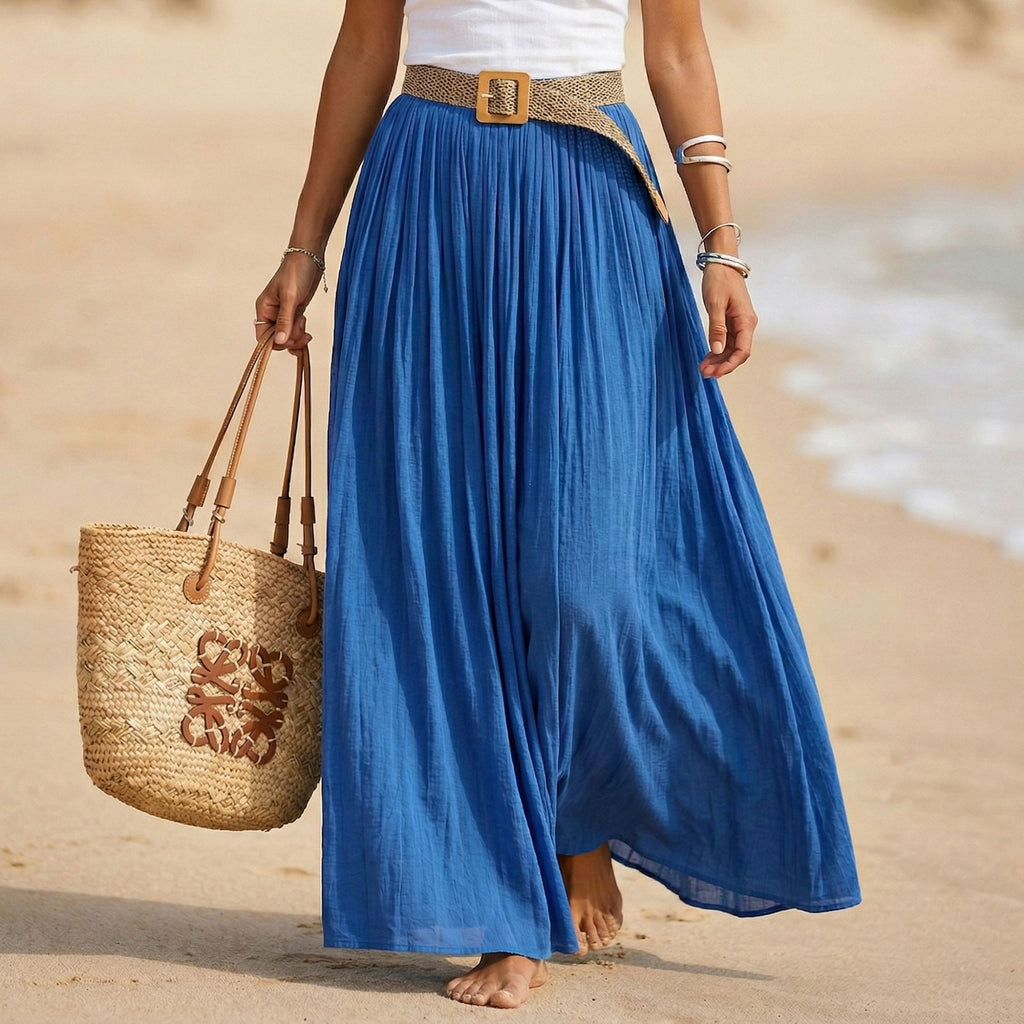 Maxi-Rock mit elastischem Bund für Urlaubs- & Strandlook