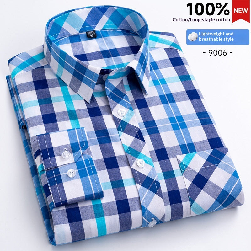 Herren Langarmhemd Kariert – Slim Fit