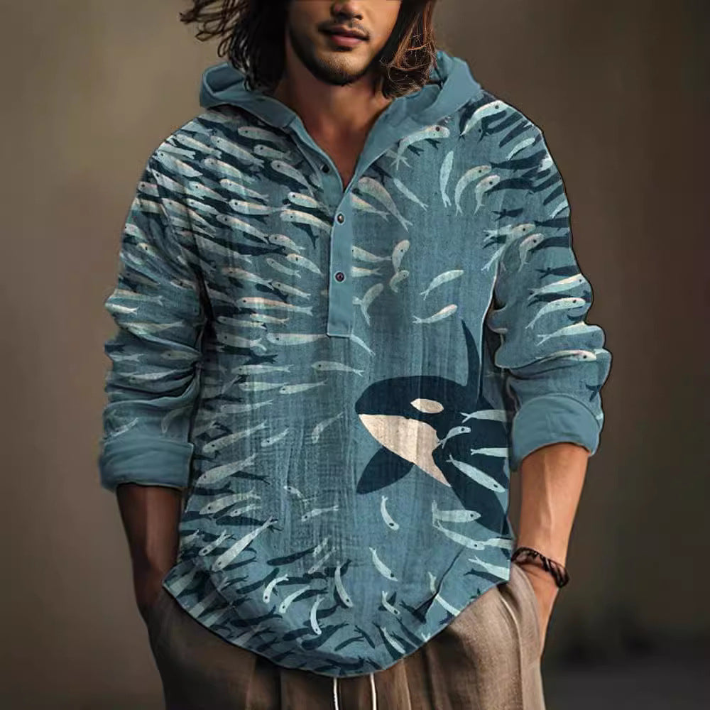 Herren Kapuzenpullover mit Knöpfen – Bild 5 | LuxeStyle