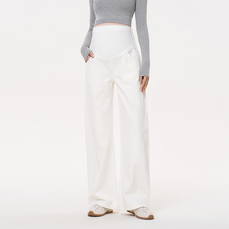 Umstandsjeans Weiss mit Bauchstütze