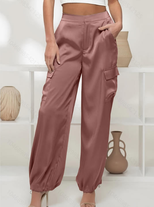 Satin Cargo Hose für Damen im Western-Stil