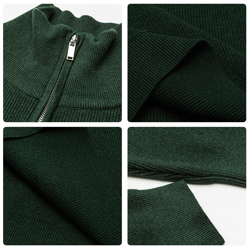Senior-Style Pullover mit Halb-Reißverschluss