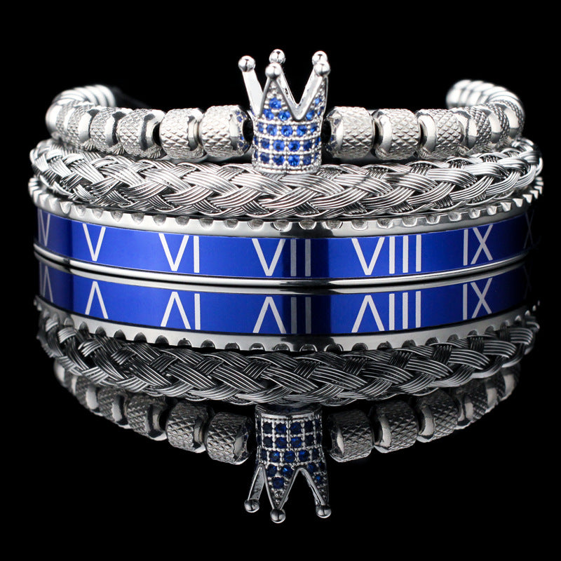 Armband-Set mit römischen Ziffern und Zirkonia – Bild 4 | LuxeStyle