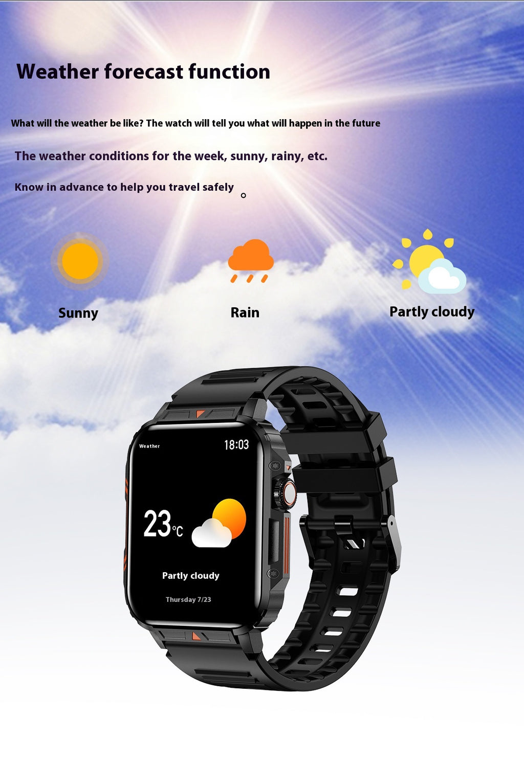 Sport-Armbanduhr mit Bluetooth-Call & Schrittzähler