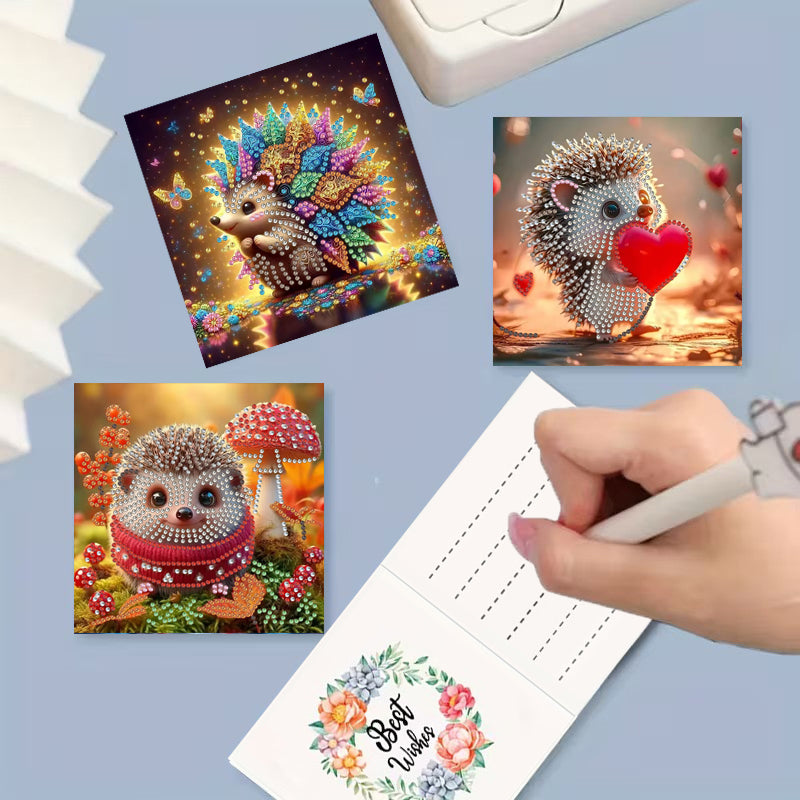 Selbstbastel-Diamant-Malset Igel-Muster Geburtstagskarte