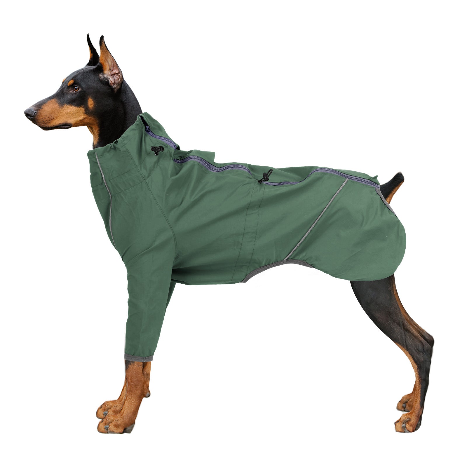 Hundemantel mit Reflektoren und Grippzonen