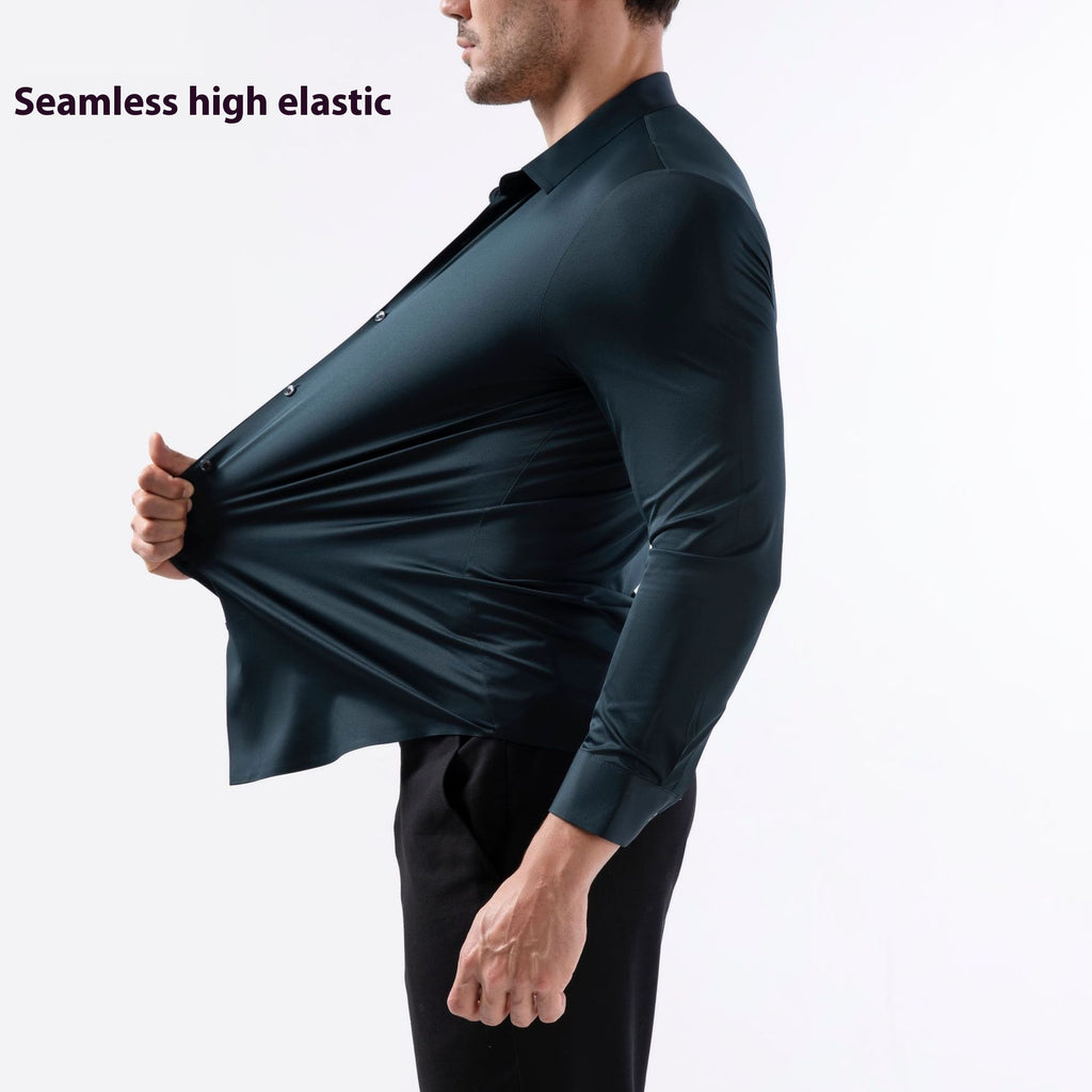 Nahtloses, elastisches Langarmhemd für Herren – Bild 13 | LuxeStyle
