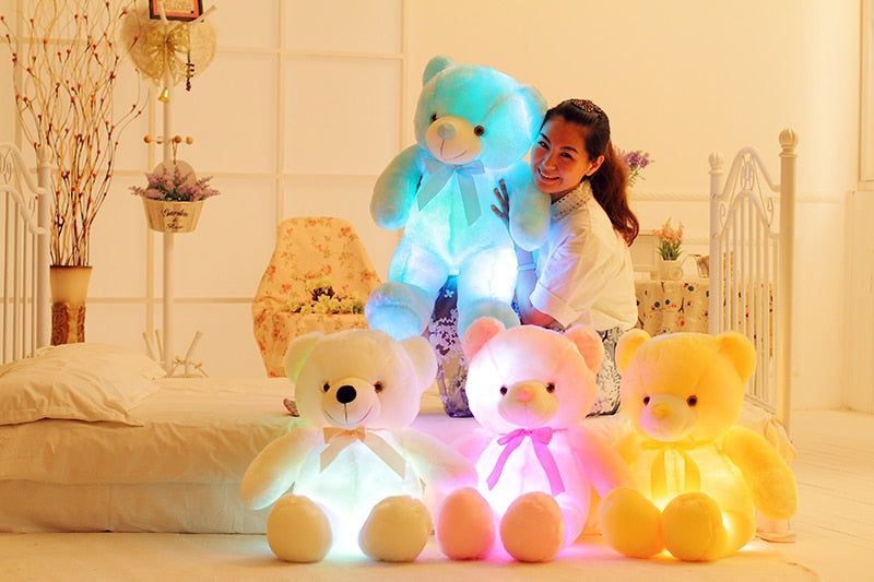 LED-Leucht-Teddybär Plüsch Rosa