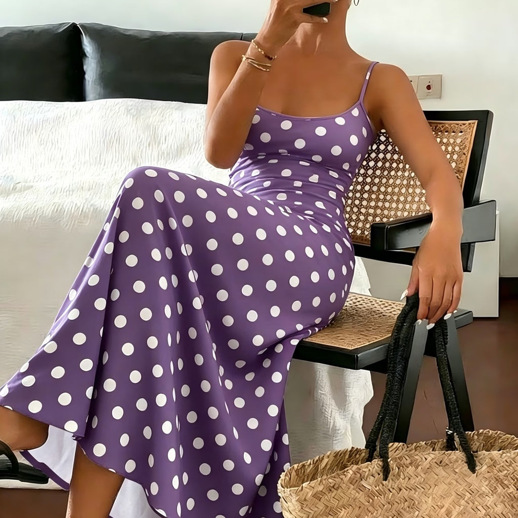 Elegantes Polka-Dot A-Linienkleid