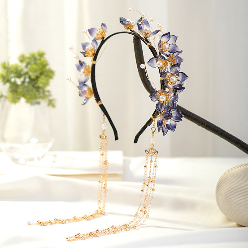 Hanfu Haar-Reif mit Glasblüten – Bild 2 | LuxeStyle