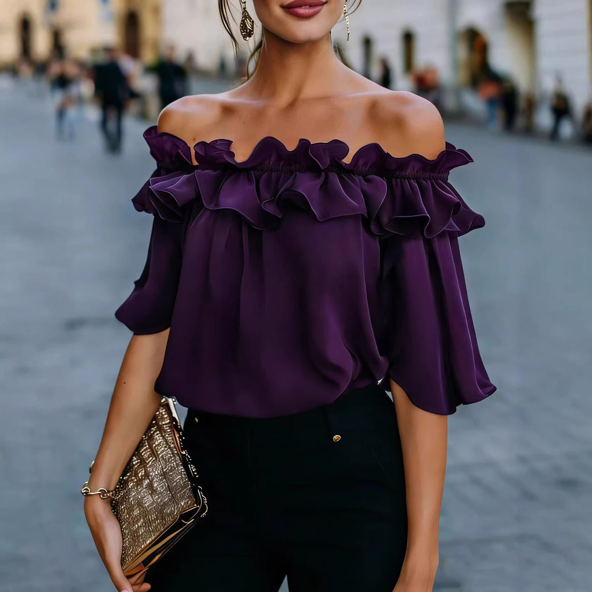 Elegantes Off-Shoulder Shirt – Bild 1 | LuxeStyle